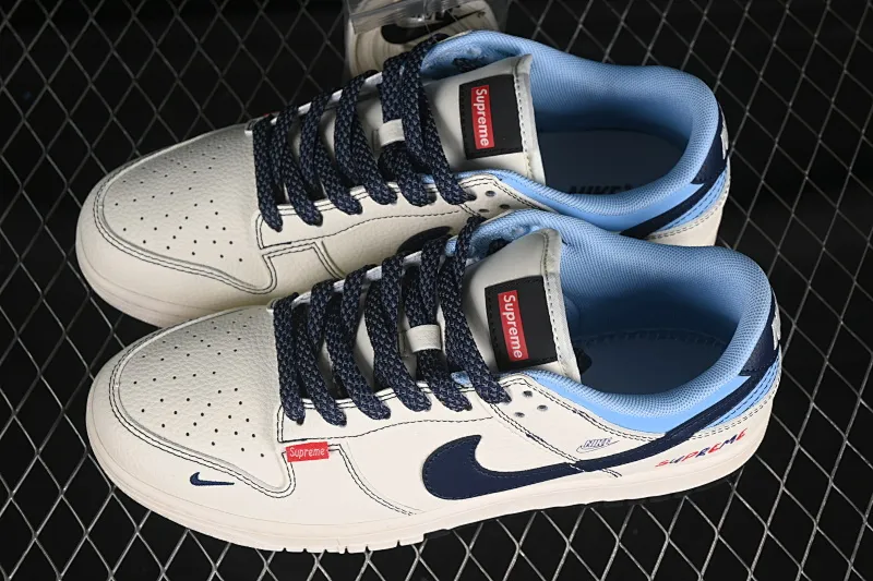 All categories Nk SB Dunk Series Nk SB Dunk Low High-end customized low-top sneakers Nike SB Dunk Low Sup series Off-white navy blue hook Anniversary high-end customized low-top casual sneakers FC1688-224